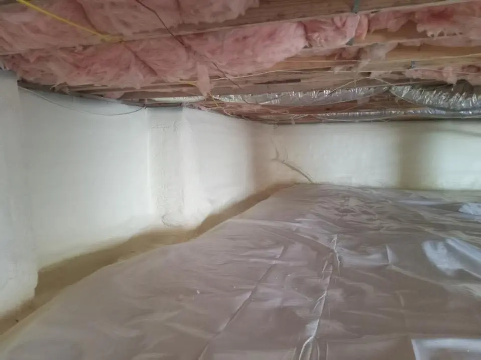 Crawl space encapsulation with closed-cell spray foam for Commercial Roof Restoration in La Habra Heights